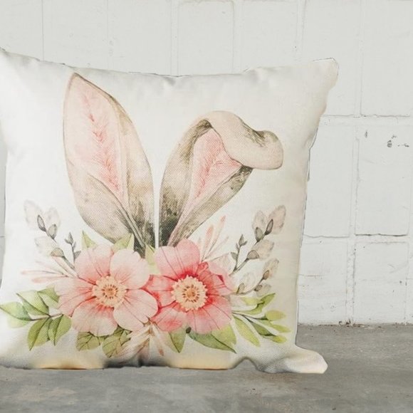 Easter Throw Pillow Covers Bunny Decorative Accent Cases Spring Cottage Decor - Picture 3 of 9